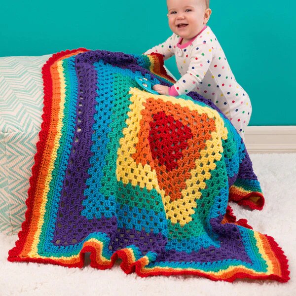 Simple and easy Crochet rainbow blanket patterns