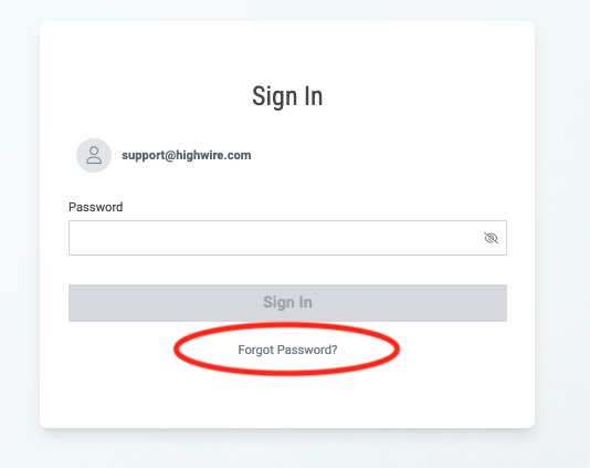 How do I reset my password? – Highwire Help Center