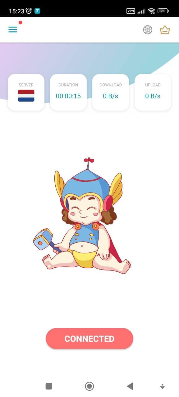 Android VPN application has a fancy design