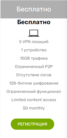 Бесплатная версия приложения Zoog VPN