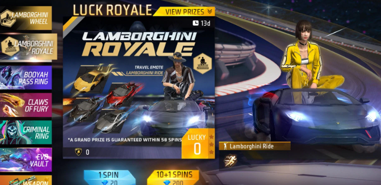 Lamborghini Royale ใหม่ของ esport thailand Free Fire เปิดให้เล่นแล้ว โดยเปิดโอกาสให้ผู้เล่นได้รับไอเทม ตามธีมสุดพิเศษ