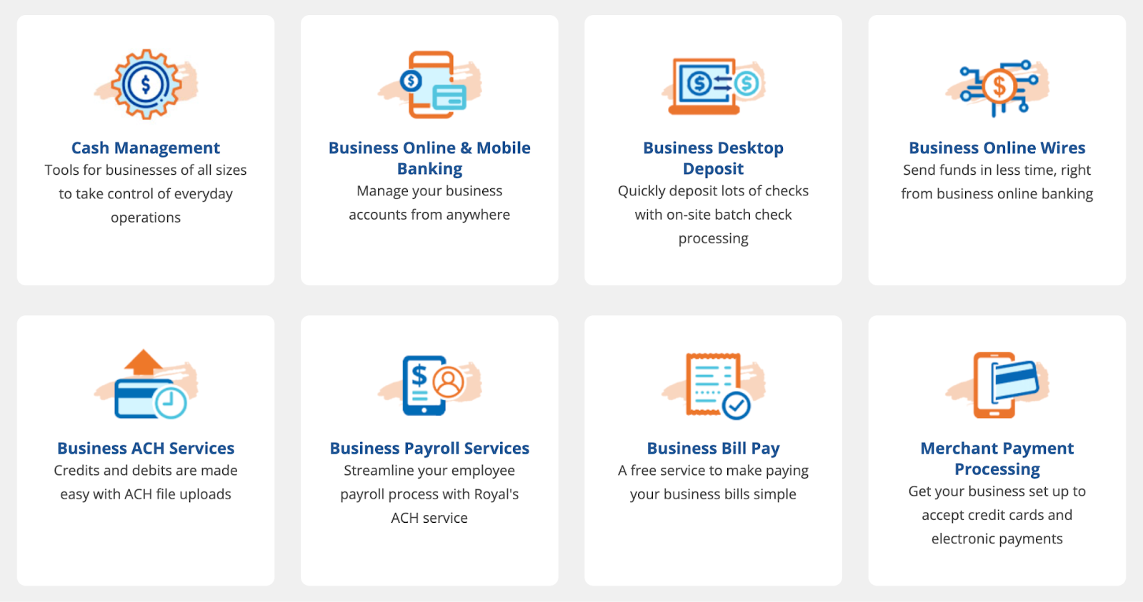 Royal Credit Union business treasury management services