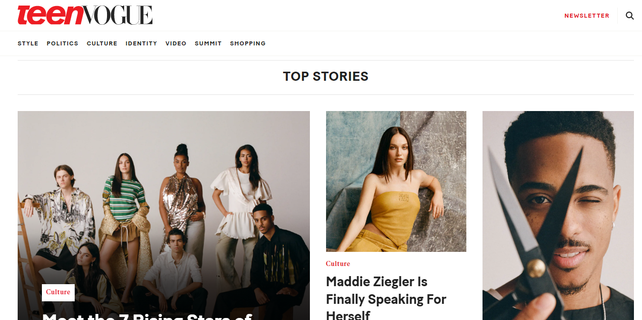 TeenVogue - Blog Homepage