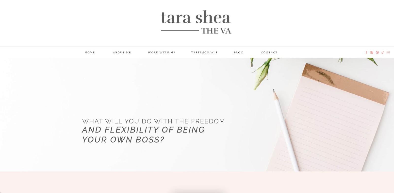 tara shea virtual assistant website example