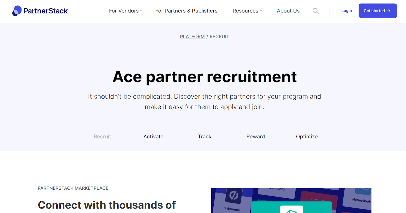 Screenshot from PartnerStack website.