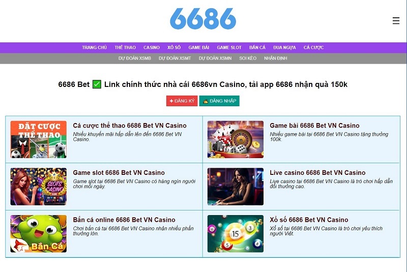 Review 6686 VN Casino - địa chỉ nhà cái được tín đồ cá cược săn đón