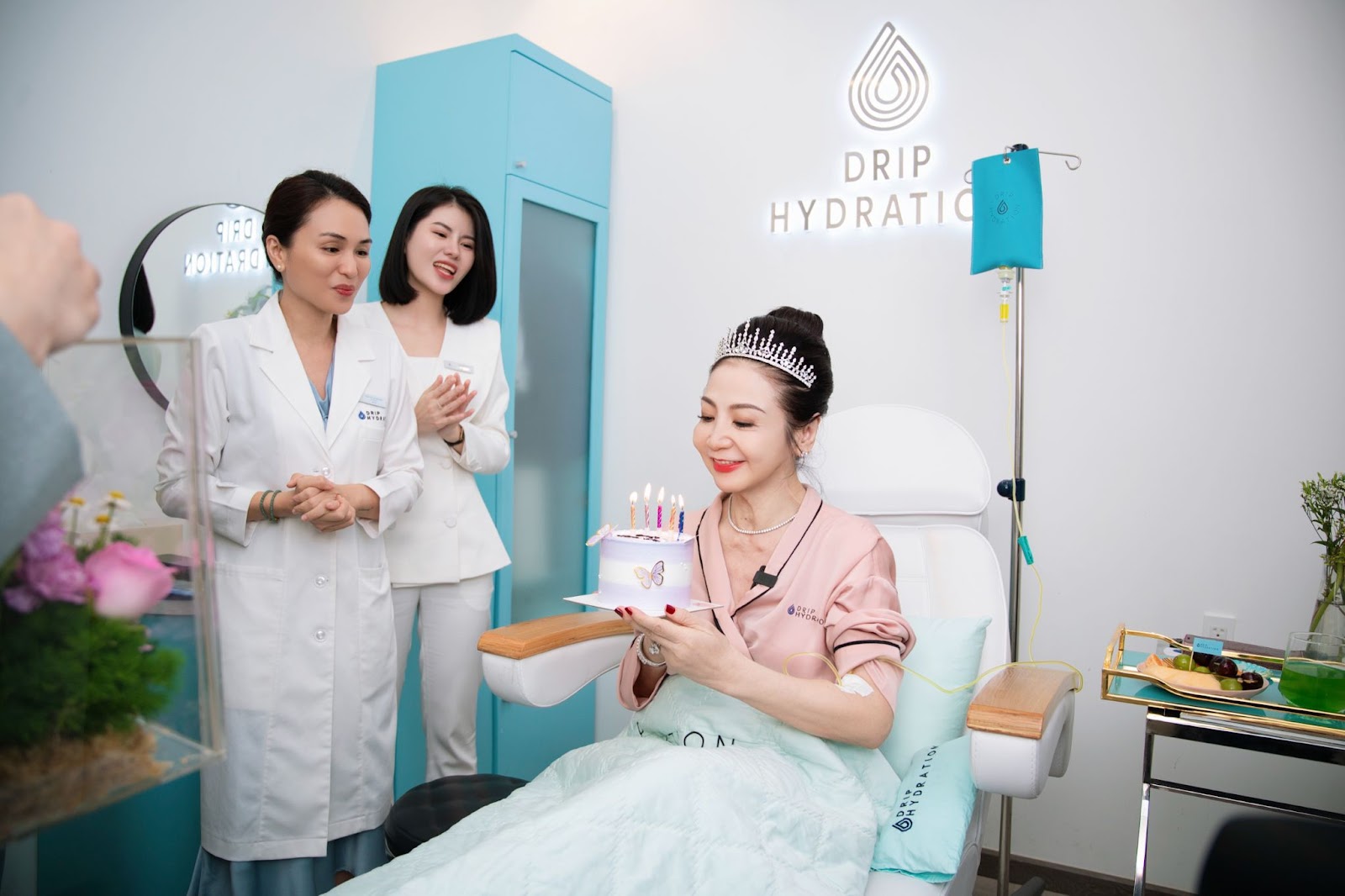 Ms. Thùy Dương tại phòng truyền siêu miễn dịch Super Immune Boost Drip IV