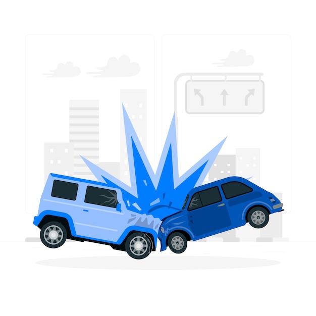 Car crash concept illustration