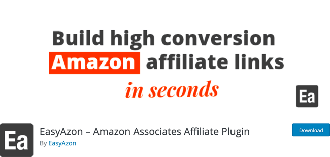 product page for the amazon affiliate wordpress plugin Easy Azon