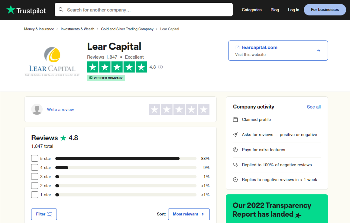 Lear Capital reviews