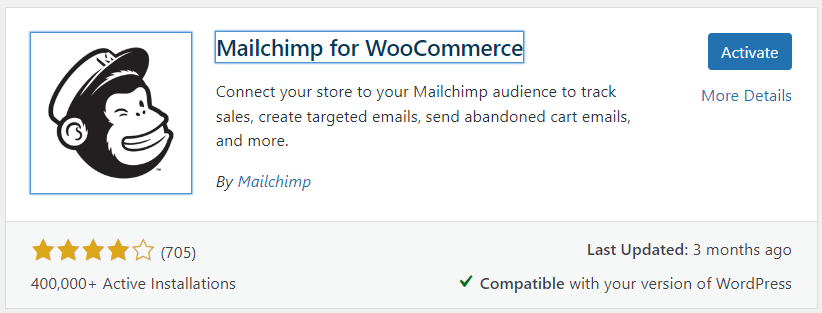  Mailchimp for WooCommerce plugin
