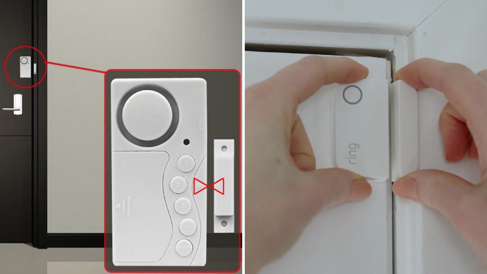 Magnetic contact door alarm systems