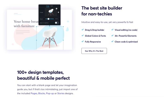 best WordPress page builders; Brizy