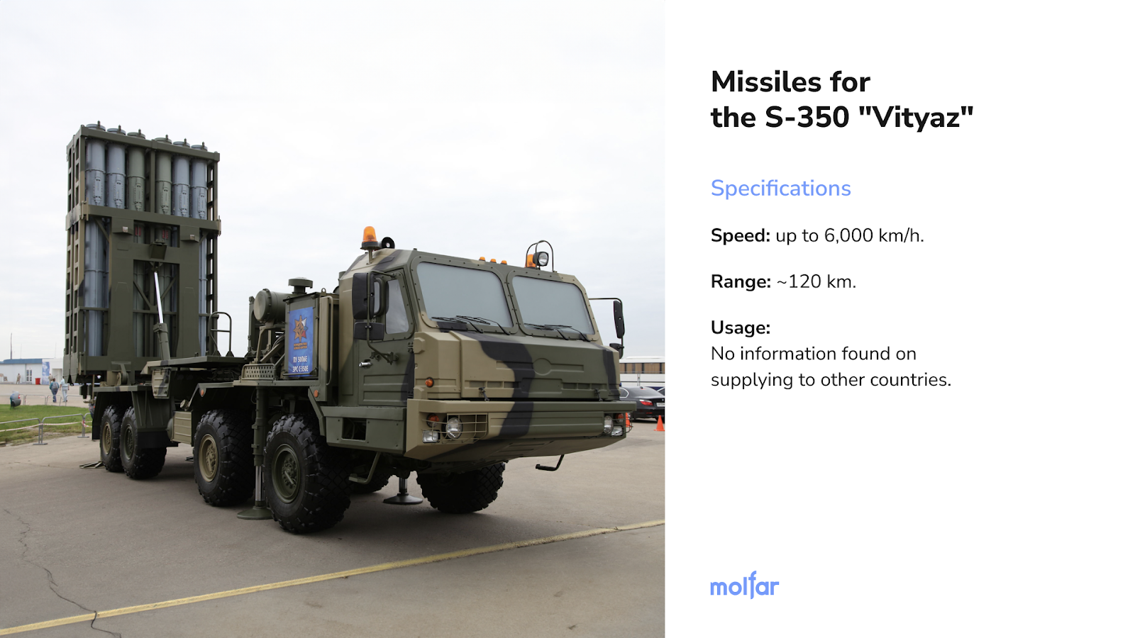 A brief description of the S-350 and a photo.
