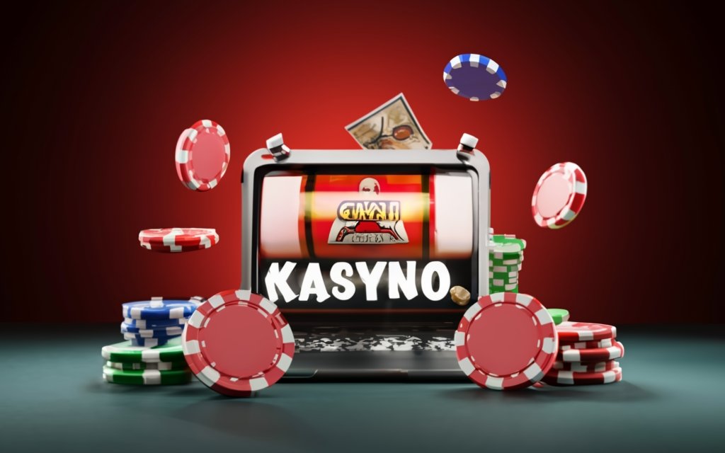 Automat do gry z żetonami kasynowymi dookoła
