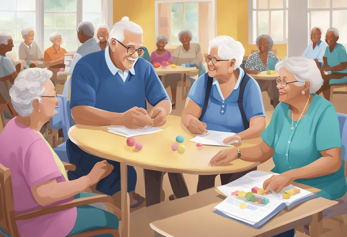 A group of old people sitting at a table

Description automatically generated