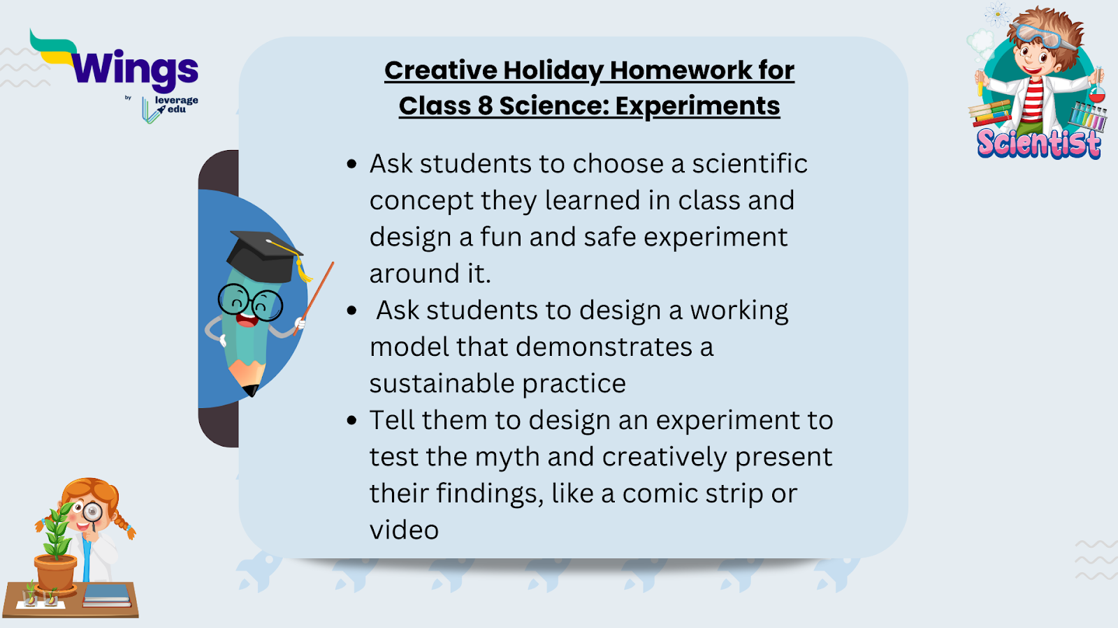 Creative holiday homework for class 8 science