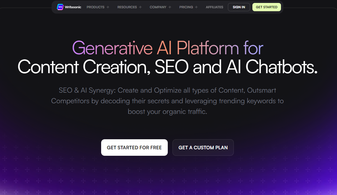 Writesonic: Generative AI Platform for Content Creation, SEO and AI Chatbots