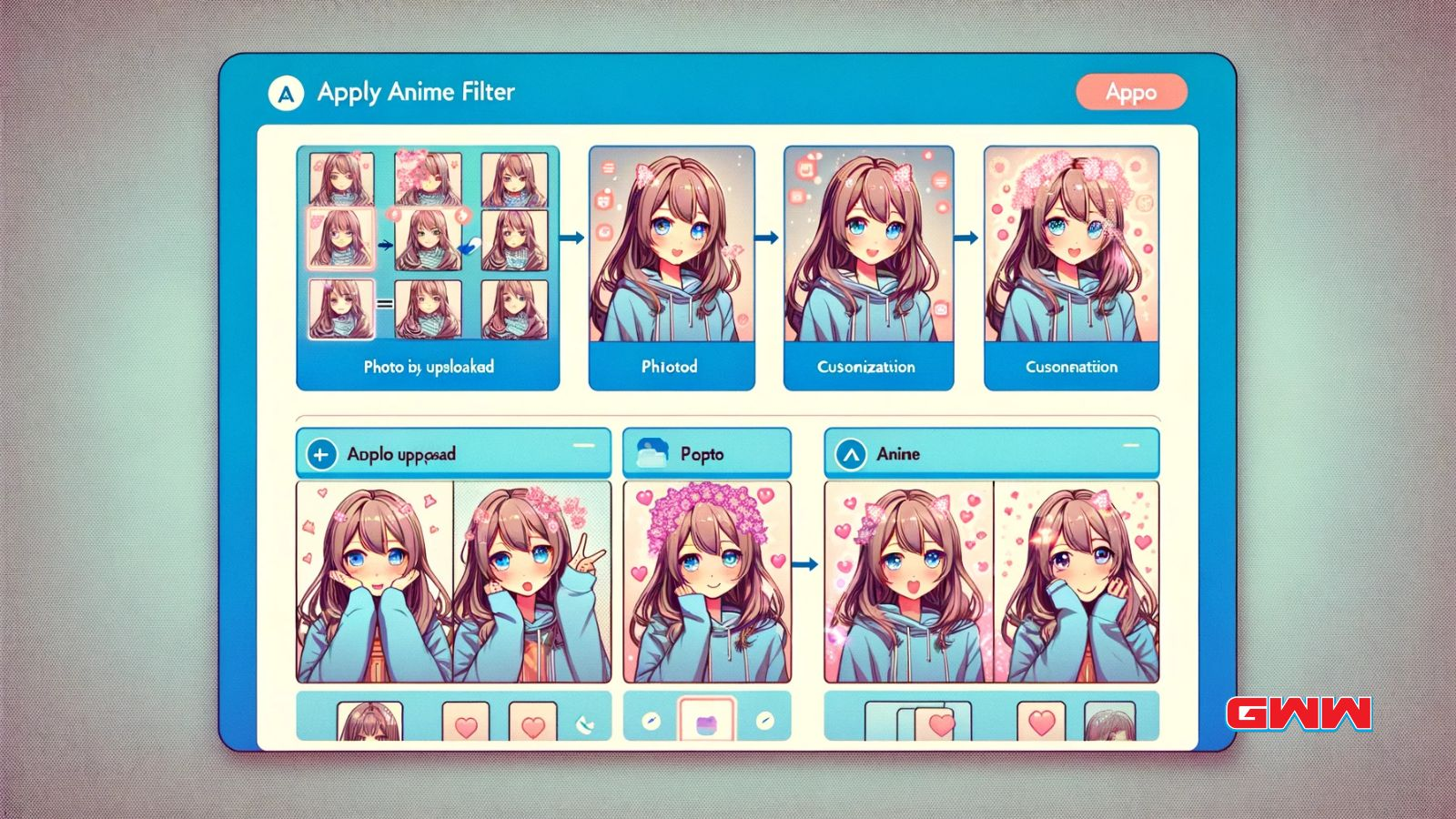 Step-by-step guide to apply anime filter to a photo.