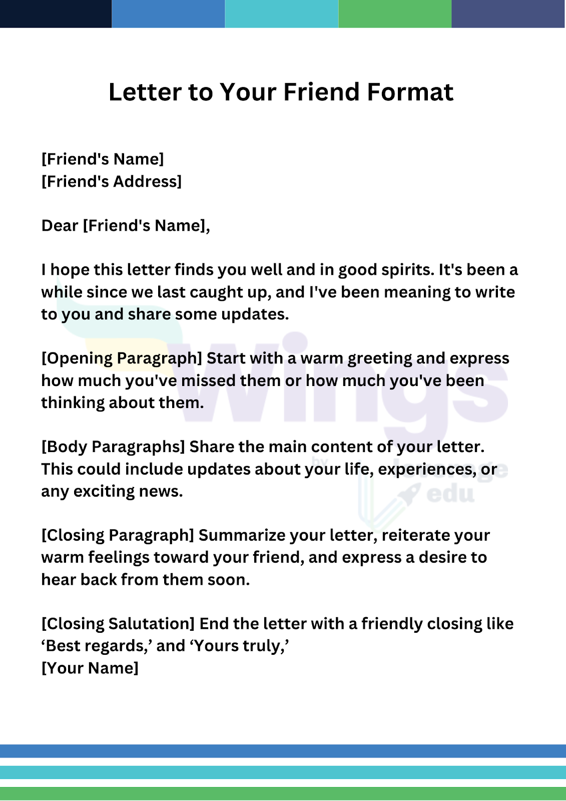 Letter to a Friend Format