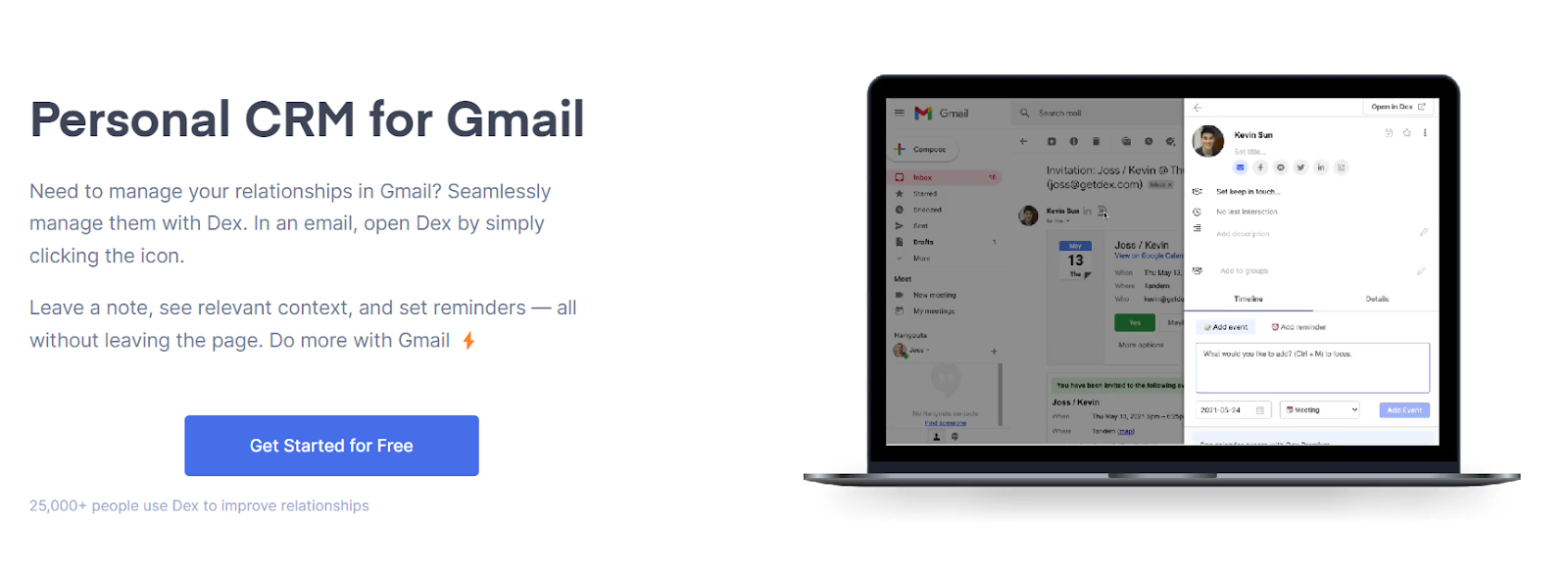 Personal CRM for Gmail with Dex CRM