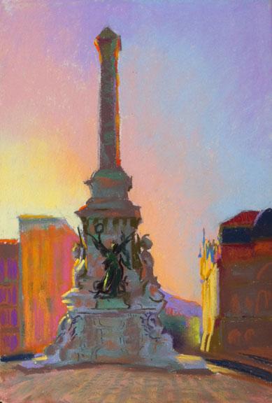 A pastel drawing of a monument

Description automatically generated
