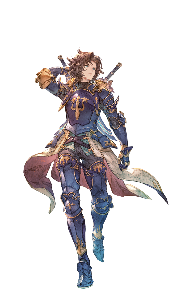 A promotional image of the character Lancelot from Granblue Fantasy: Relink. 