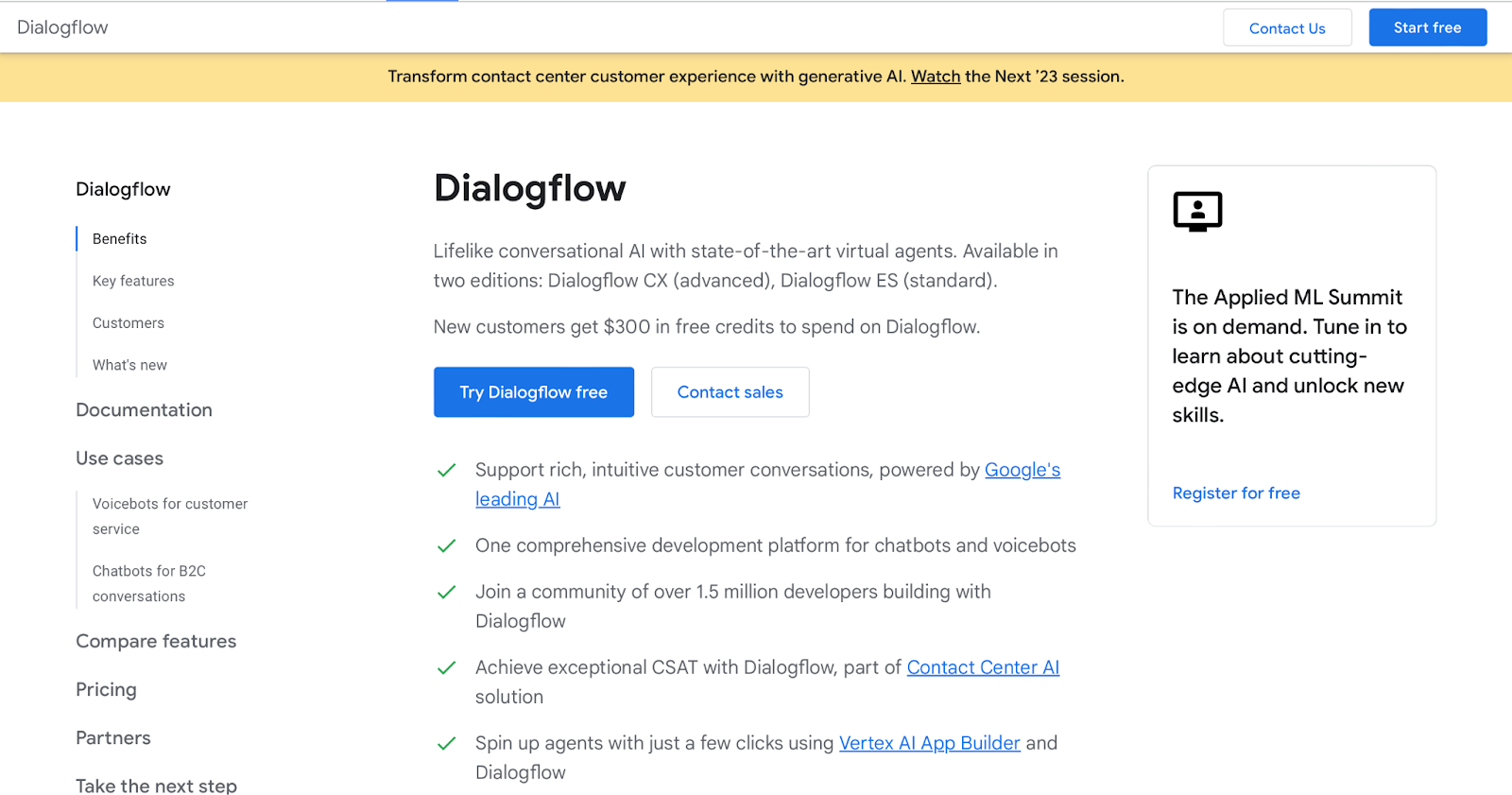 chatbot tools: dialogflow