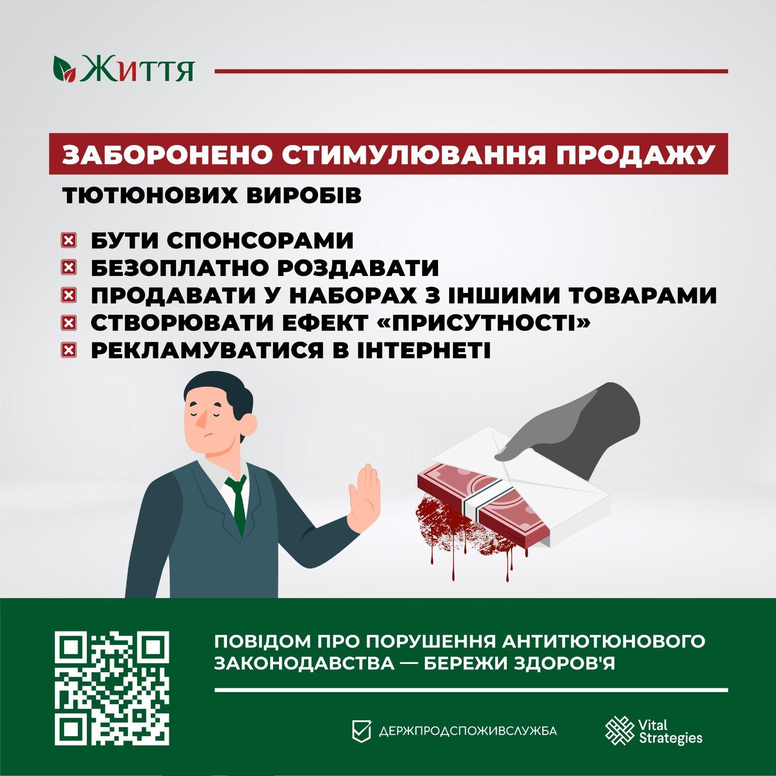 Заборона стимулювання продажу тютюнових виробів