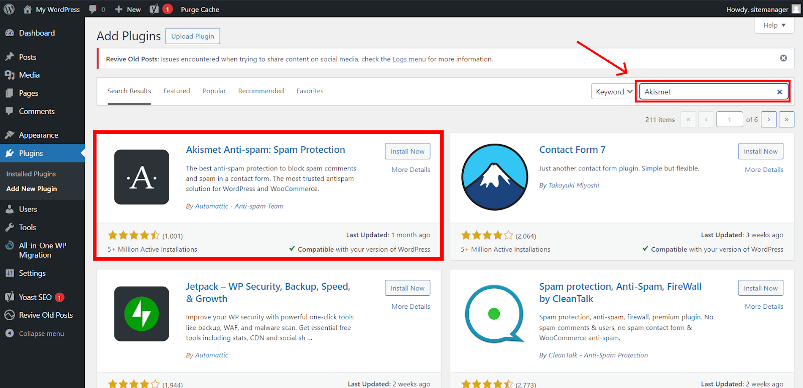 Search Bar For Searching Plugin - How To Install A WordPress Plugin