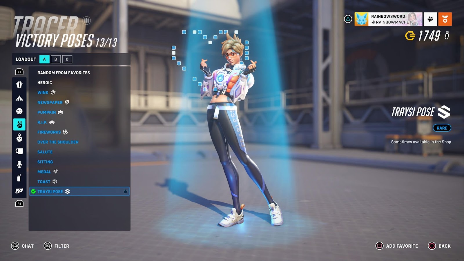 A screenshot of Tracer's skin from the Le Sserafim x Overwatch 2 collab. 