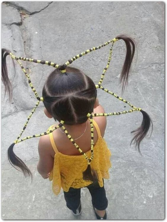 Picture of a little girl rocking a star hairdo for crazy hair day