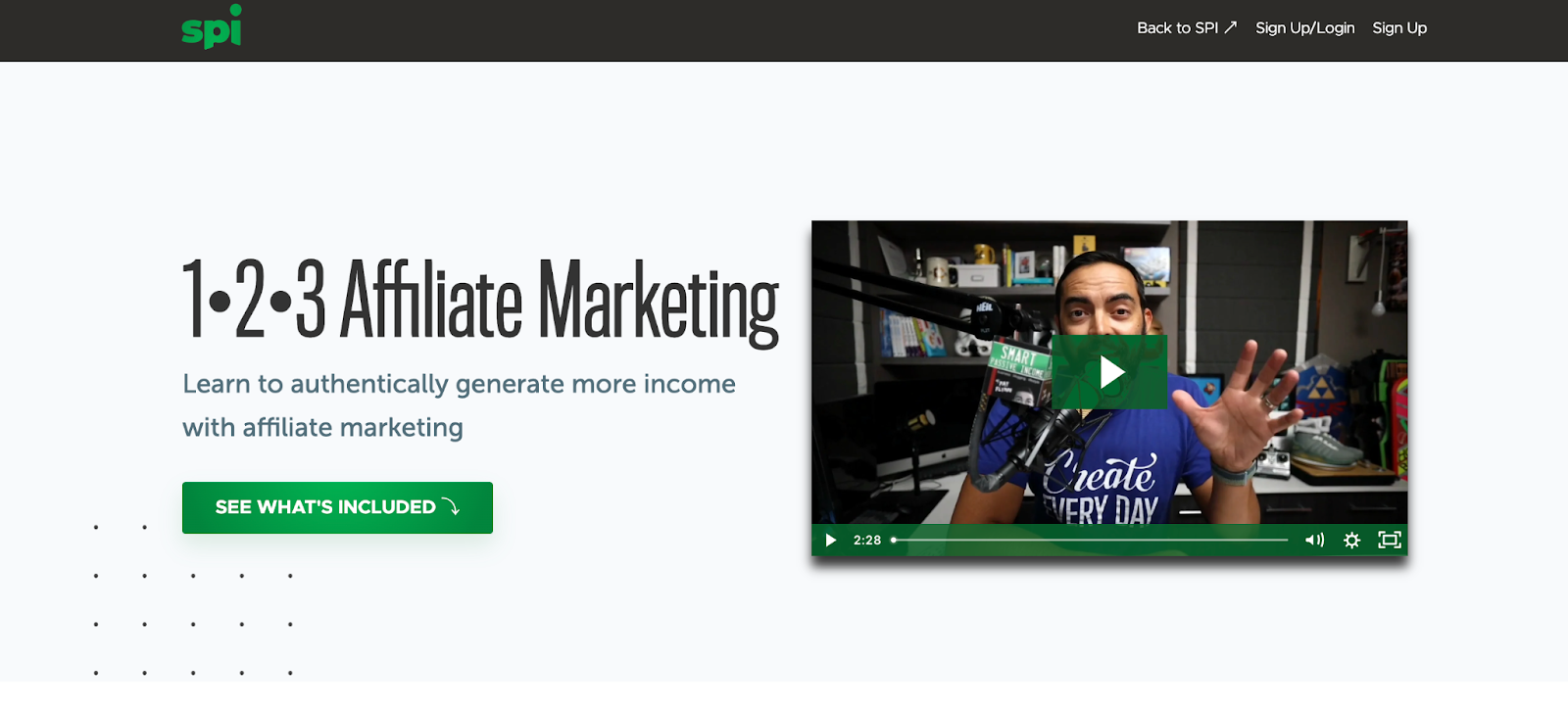 Smart Passive income landing page for affiliate marketing course