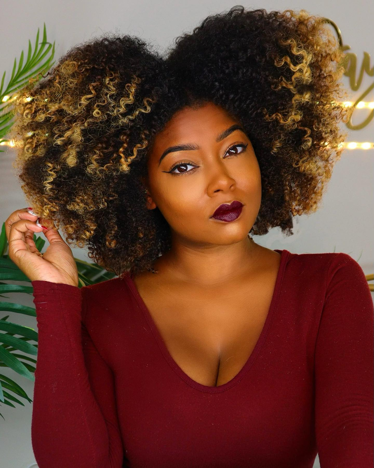 Blonde Highlights on Kinky Hair