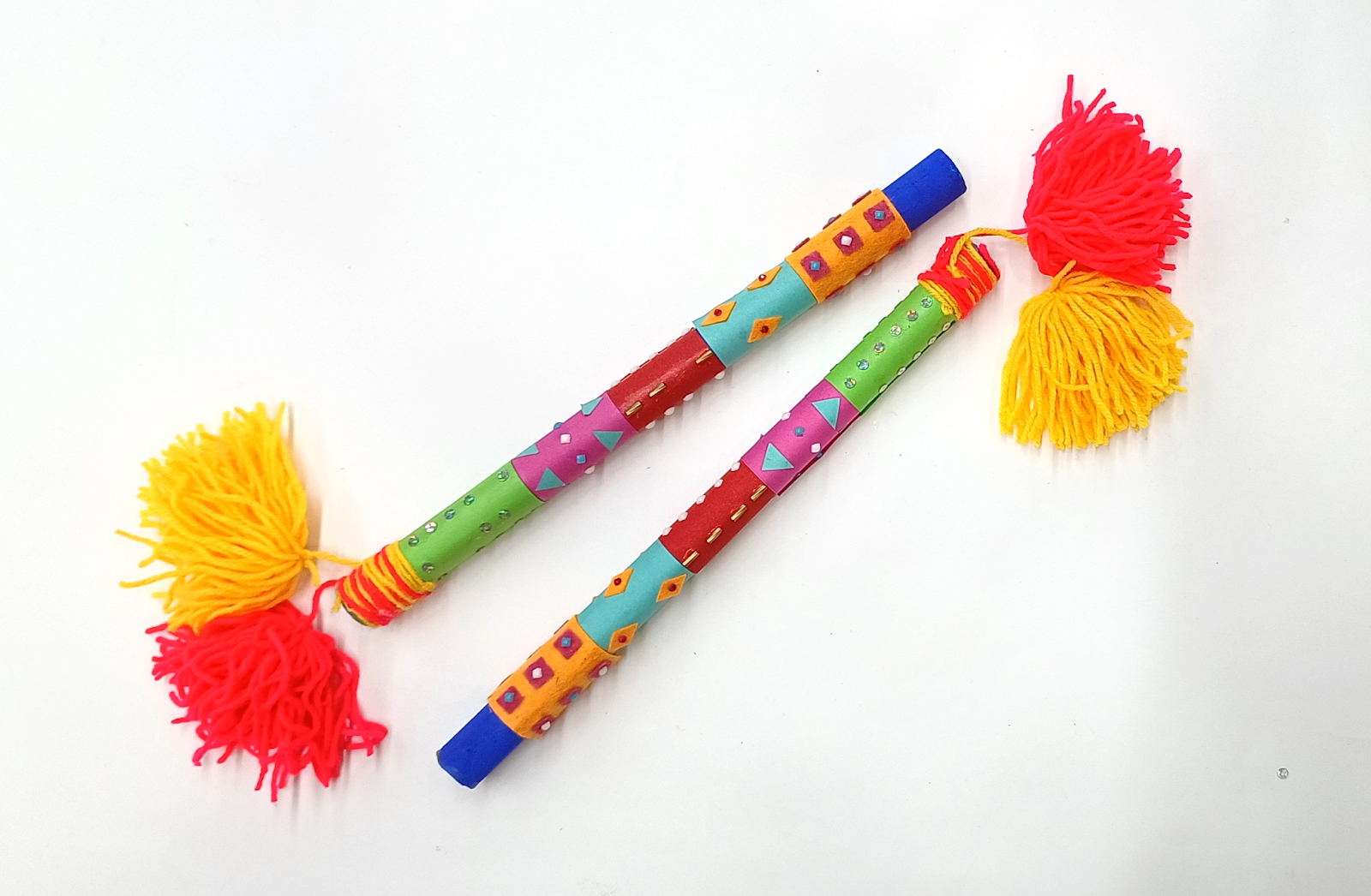 Learn Dandiya Sticks Paper Craft Activity for Kids 
