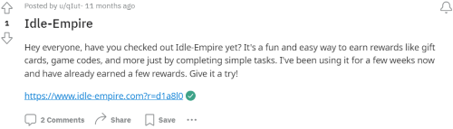 A positive Idle Empire review from someone on Reddit. 