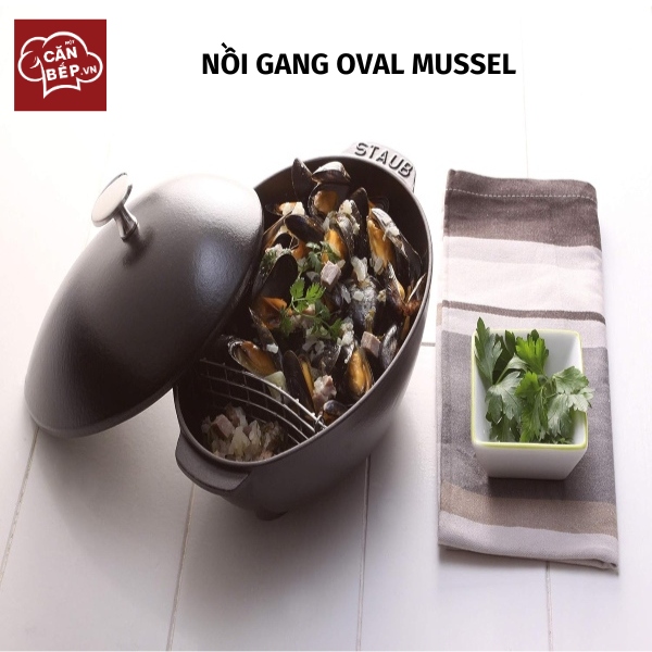 nồi gang oval mussel