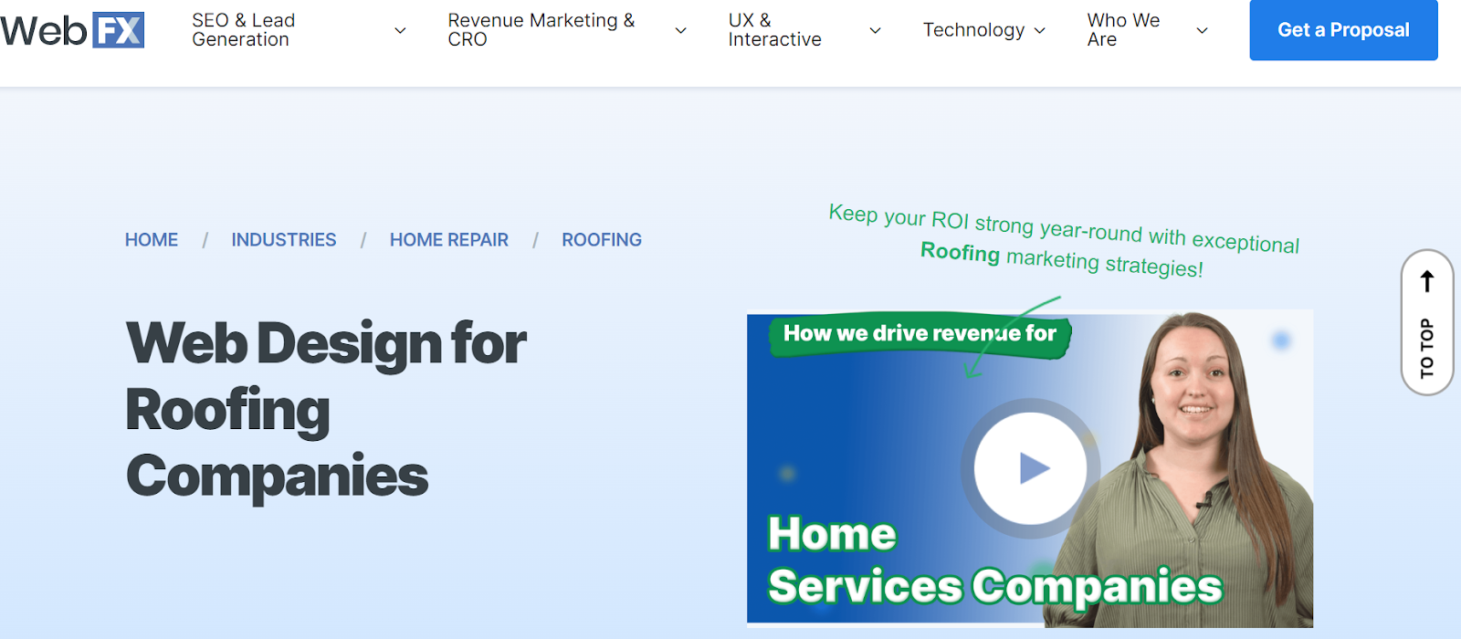 WebFx listed as one of the best SEO companies for Roofers