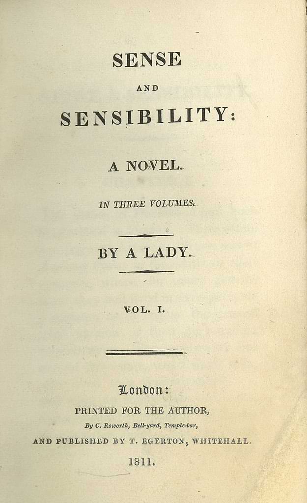First edition title page from Sense and Sensibility