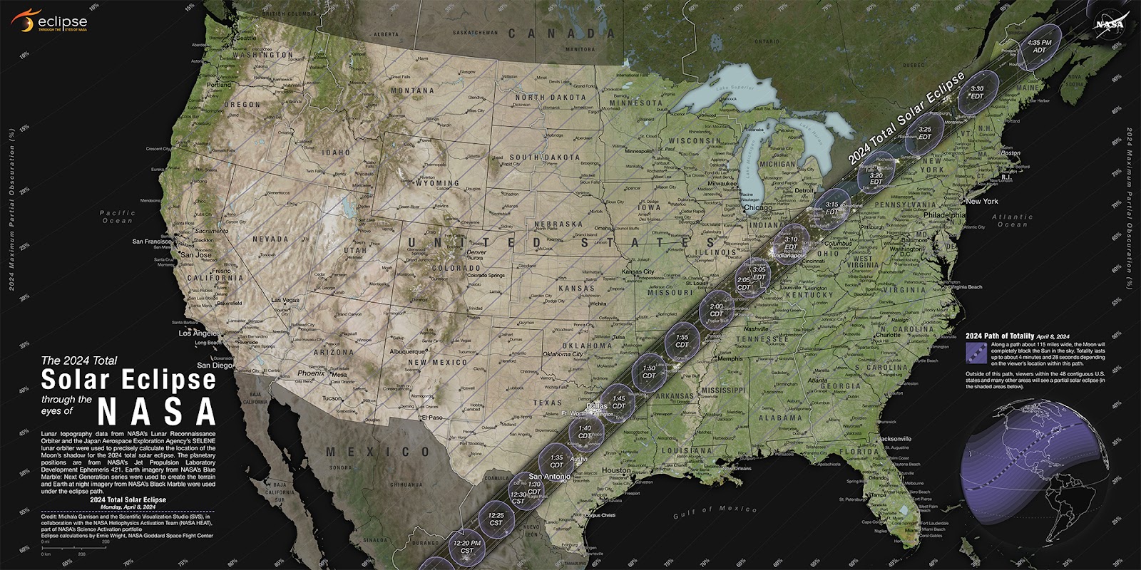 Solar Eclipse 2024 path of totality