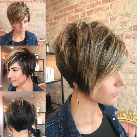Long Pixie with Feather Crown Pixie Haircuts For Thick hair