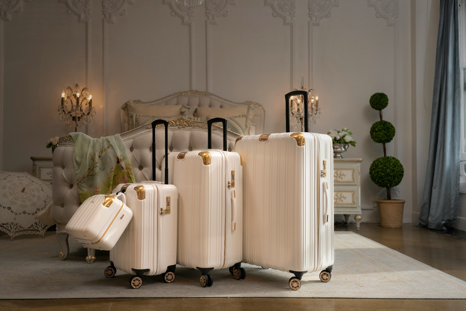 Honeymoon guests open their room with luggage waiting for them to ensure a warm welcome.