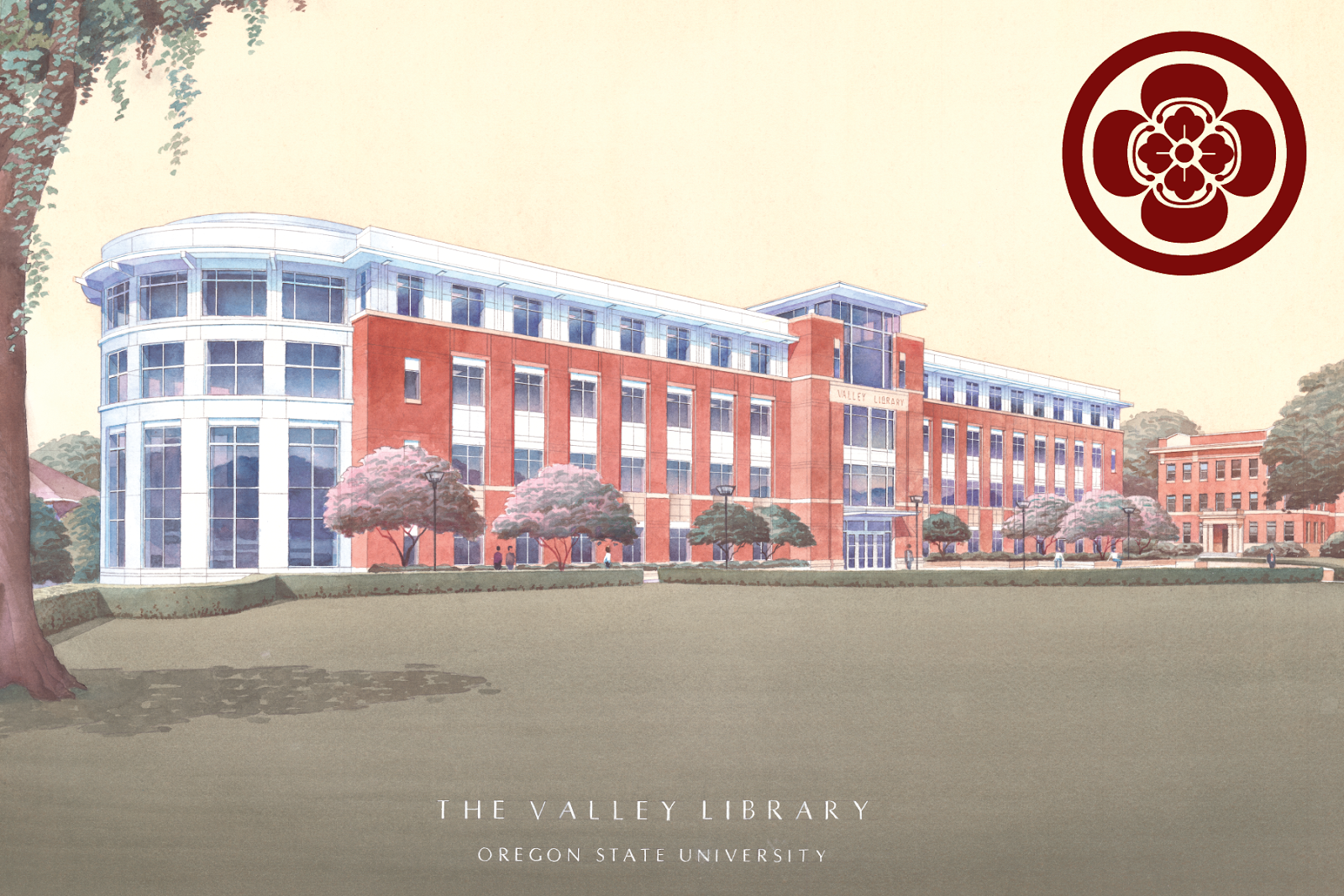 Valley Library postcard.