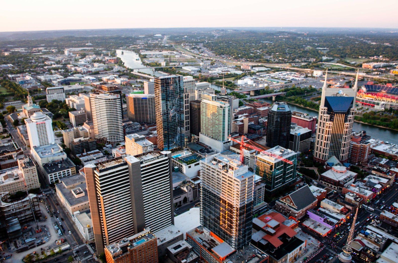 an aerial view of Nashville
