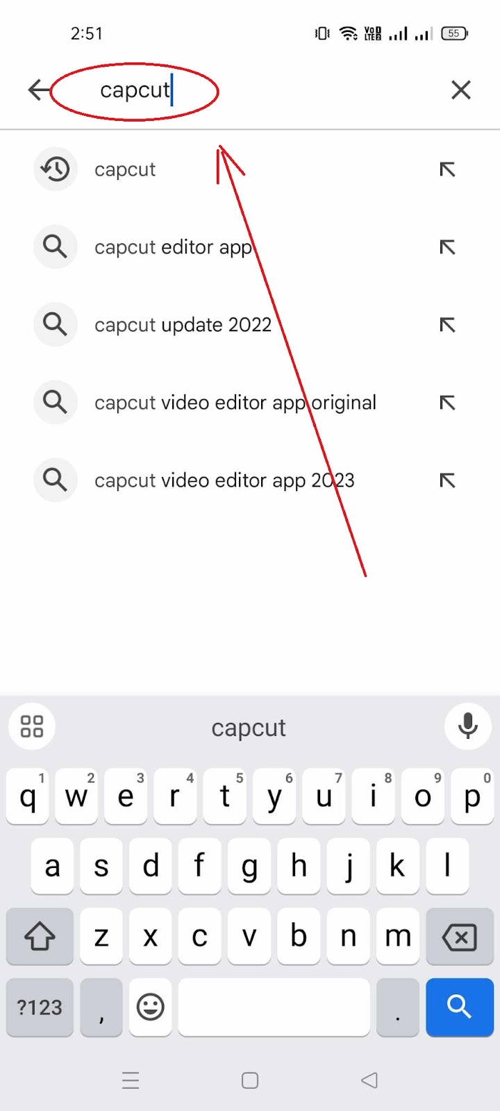 CapCut Export Issues How to Fix - Search for Capcut