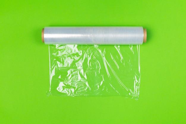 Photo clean wrap roll on bright colored  top view