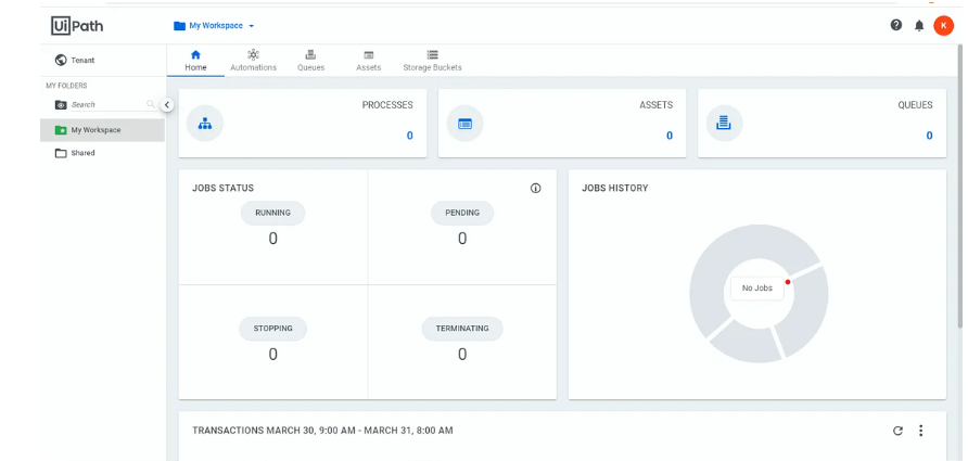 UiPath Orchestrator Interface