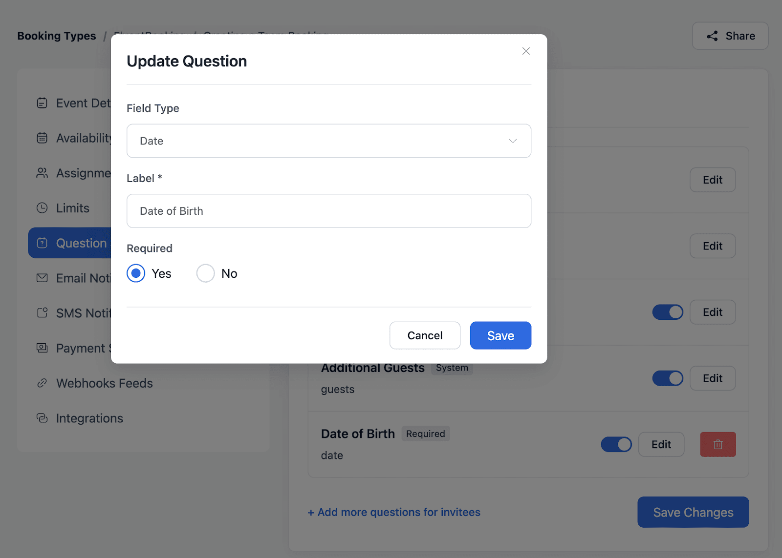 enabling date field in fluentbooking