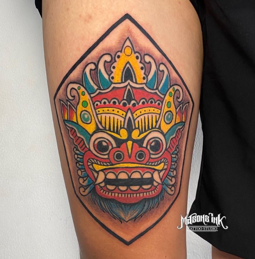 Traditional Colored Barong Tattoo by Mason’s Ink Tattoo Studio