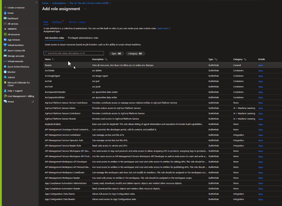 Setup of Discovery Connection Azure